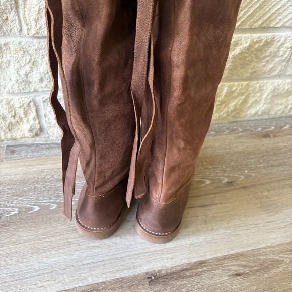 Frye Celia Over The Knee Boots Leather Fold over Size 10B Boho Western - Picture 4 of 12